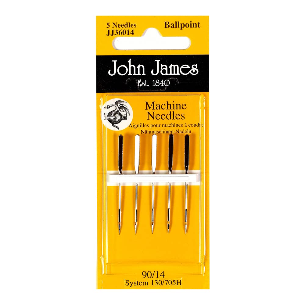 John James Machine Needles Various (John James Machine Ballpoint Jj36n14 Sz 9/14 Pk 5)