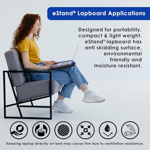 Image of Lap Board for Study | Home | Dining | Office | Laptop | Computer Desk | Reading & Writing | Multi-Purpose | Made in India | (Blue, CUSHION-14X18-BLUE)