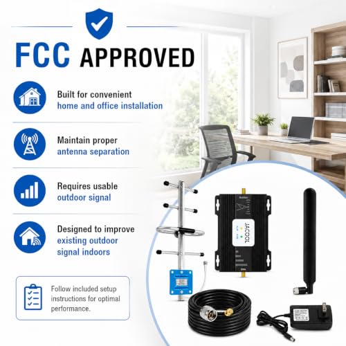 Image of Cell Phone Booster for AT&T & T-Mobile, 5G 4G LTE Band 12 /17 700MHz | AT&T & T-Mobile Cell Phone Signal Booster for Home, 3,000 Sq Ft, FCC Approved, Multi-User, Outside Signal Required