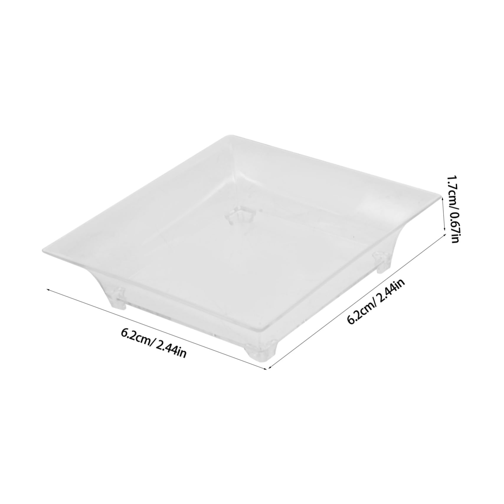 NAMOARLY 100pcs Dessert Plates with Spoon Reusable Clear Plastic Square Appetizer Plates for Desserts Snacks and Sauces Portable Serving Tray for Parties and Events