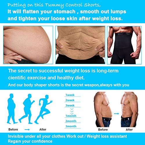 KOCLES Men Tummy Control Shorts High Waist Slimming Body Shaper Compression Shapewear Belly Girdle Underwear Boxer Briefs4