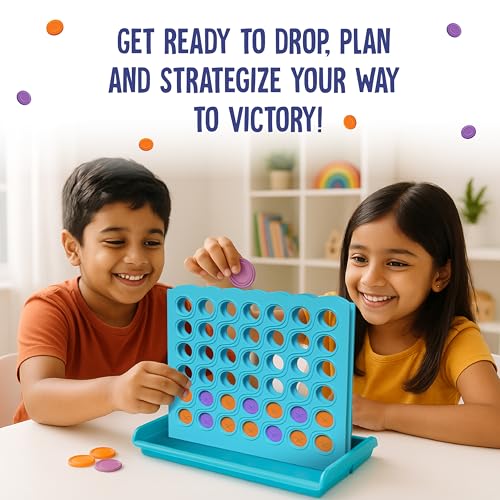 Image of Funskool Games, Strike 4, New and Improved, Classic disc Dropping Game, 4 in a Row, Connect Game, Family Games, Strategy Board Games, Toys for Kids and Adults, 2 Players, Ages 6 Years and Above