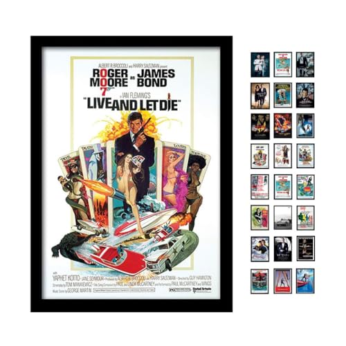 Pyramid International James Bond (Live & Let Die One-Sheet) 30cm x 40cm Framed, Collectors Print, One Size
