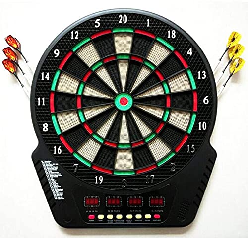 GDHKDDFL Juego de Diana Dianas Digitales de Punta Blanda, Juego dianas 17', 27 Juegos y 243 Variantes con 6 Dardos 18 g 4 Pantallas LED