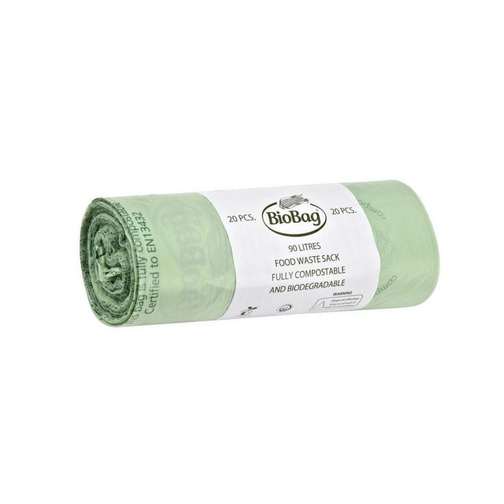 Caddy Liners Direct 90 Litre X 20 Biobag Tie-Top Compostable Biodegradable Commercial Food Waste Sacks (90L) En13432