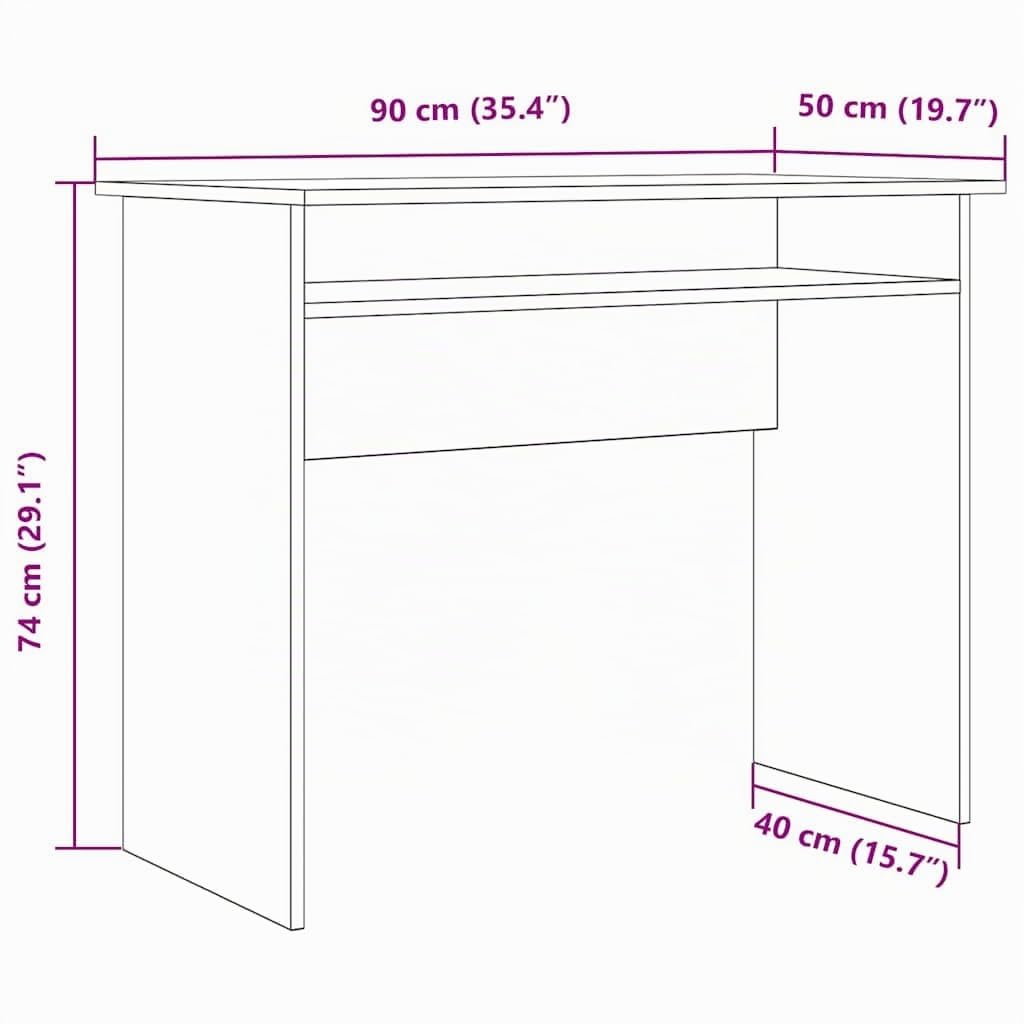 vidaXL Scrivania Rovere Artigianale 90x50x74 cm in Legno Multistrato