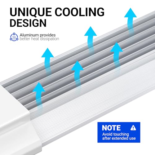 Image of Barrina BS84 LED Shop Lights for Workshop 4FT, 84W, 10000LM, 5000K Linkable Light Fixture for Garage, Basement, Hanging or Flush Mount, 4 Packs, White