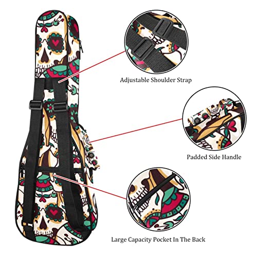 Sac Ukulélé Crâne Vintage Mexique Étui Pour Ukulélé 23 Pouces Pour Tenor Soprano Concert Étanche Housse Pour Ukulélé - Les Beatles, Paul McCartney, John Lennon, RIngo Starr, George Harrison Sac Ukulélé Crâne Vintage Mexique Étui Pour Ukulélé 23 Pouces Pour Tenor Soprano Concert Étanche Housse Pour Ukulélé – Image 4
