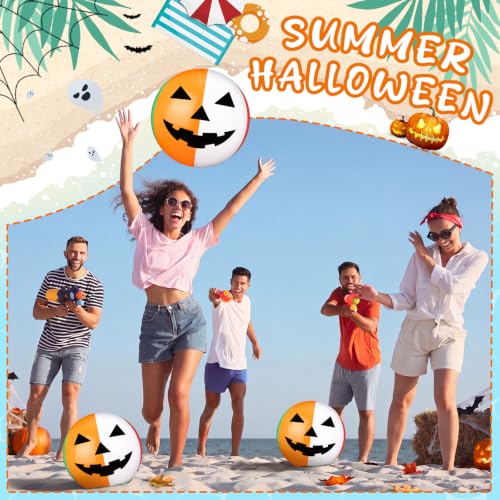 Roowest 12 Pcs 10 Inch Halloween Summer Beach Balls Bulk Inflatable Pumpkin - image 6