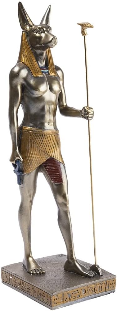 Statuetta Anubis Egiziano In Resina - Decorazione Bronzo Dorato, 31cm, Perfetta Per Appassionati Di Stile Egizio - Foto 6
