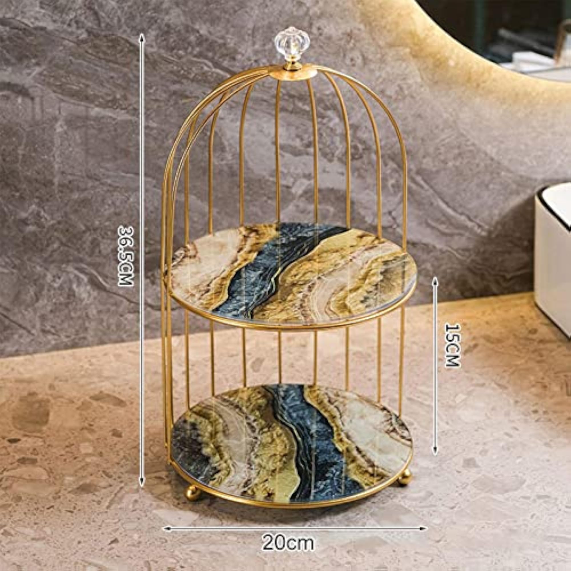 Iron Bird Cage Cosmetic Organizer Bathroom Storage Rack