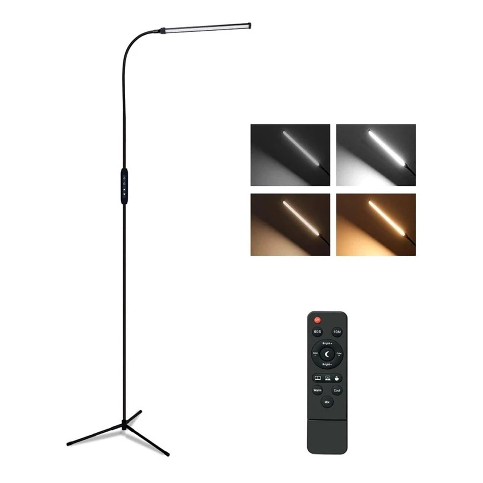 Lampa Podłogowa LED Do Salonu Oświetlenie Wewnętrzne Stojak Regulowany Ściemniacz Na Gęsiej Szyi Lampka Czytania Lampy Stojące Salon Miękkie Wystarczające światło