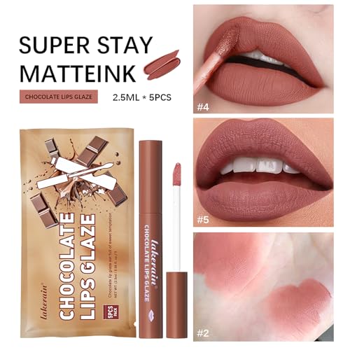 Baisen Diary 5 Pcs/Set Silky Texture Chocolate Matte Lipsticks Set thumb #3