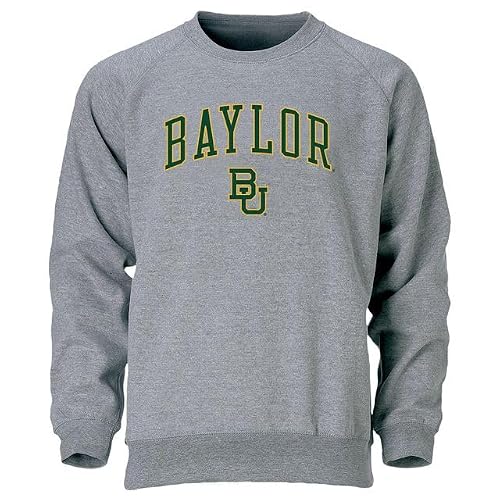 Barnesmith Baylor University Bears Adult Unisex Crewneck Sweatshirt, Spirit, Charcoal-Grey, Small