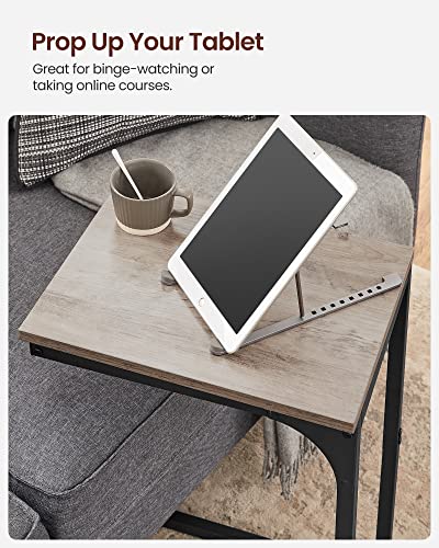 Vasagle C-Shaped End Table, Small Side Table For Couch, Sofa Table With Metal Frame For Living Room, Bedroom, Bedside, Greige And Black #TOP5