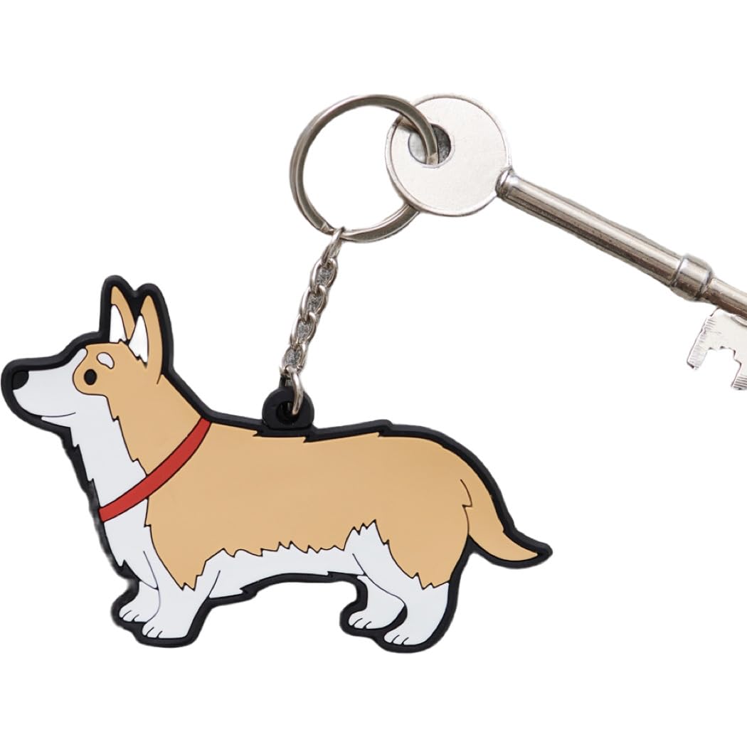 Sweet William Designs Unisex White Corgi Keyring