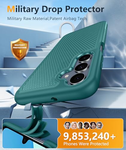 Image of FNTCASE for Galaxy A17 /A16 5G Phone Case - Samsung A17 Military Grade Drop Protection, 14ft Drop Tested, Screen Protector Included, Anti-Slip Matte Textured, TPU+PC Dual Layer Shockproof Cover (Green)