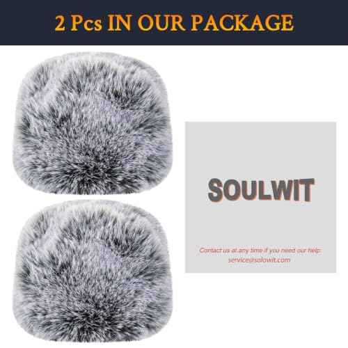 Image of SOULWIT 2Pcs Furry Pop Filter for Blue (Yeti /Yeti Pro) - Black