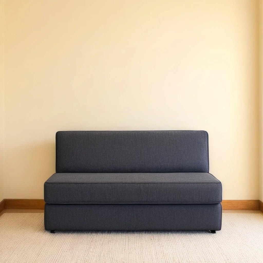 EPE Foam 2-Seater Sofa Cum Bed – 36 Inch Width, Foldable & Lightweight, Space-Saving Furniture for Home & Office Use, Grey