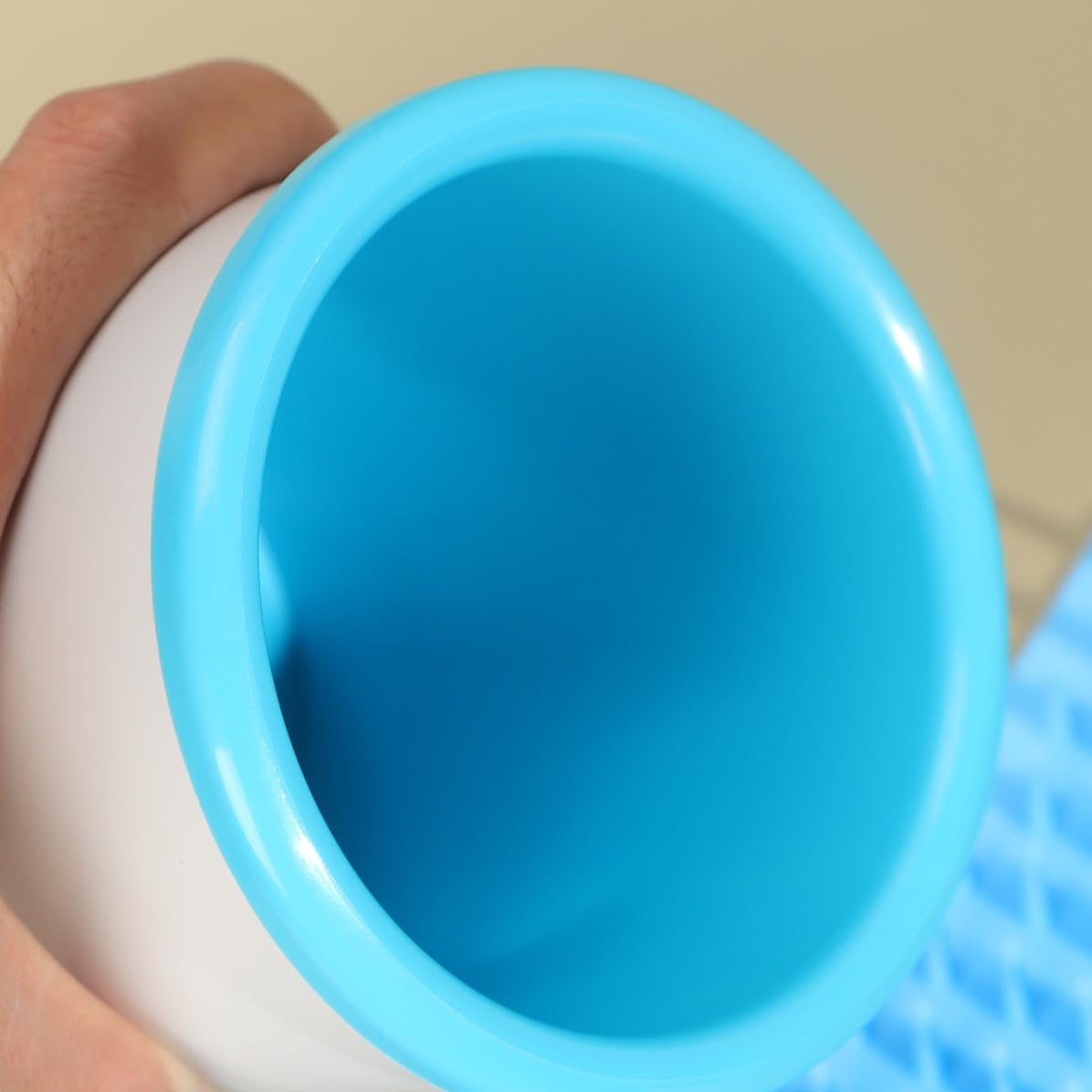 POPETPOP Masseur de Pattes pour Animaux de Compagnie, Machine à Laver Électrique USB, Silicone, Taille S, Blanc, pour Pattes de Chien, Nettoyage des Griffes