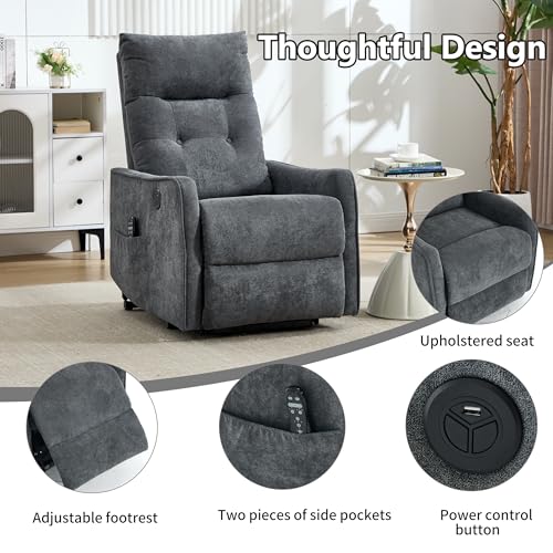 Sillón Plegable Chenilla Gris Oscuro miniatura 6