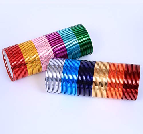 Ethnic Traditional Indian Bollywood 144 pcs Multi Color Plain Bangle Bracelet Set Bridal Wedding Partywear Bridal Arrangement Box Costume Jewelry3