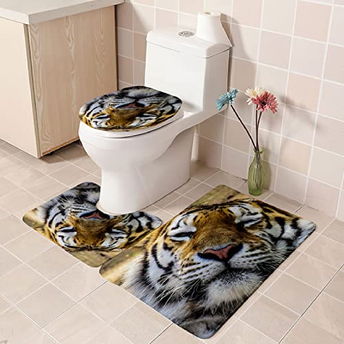 Badematten Set 3 teilig,Toilettenmatte Set,3er Badgarnitur Badezimmer Matte Set Dusch Bade Matte Vorleger Teppich 3D…