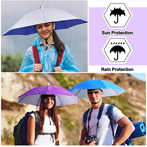 Reginary 3 Pieces Fishing Umbrella Hat 30 Inch Adjustable Head Umbrella Foldable Uv Protection Umbrella Cap For Golf Camping Beach Gardening Sunshade Outdoor Adults Kids #TOP3