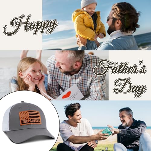 Image of Best Dad Ever American Flag Dad Hat - Adjustable Cotton Baseball Cap for Father's Day, Birthday Gifts from Daughter Son
