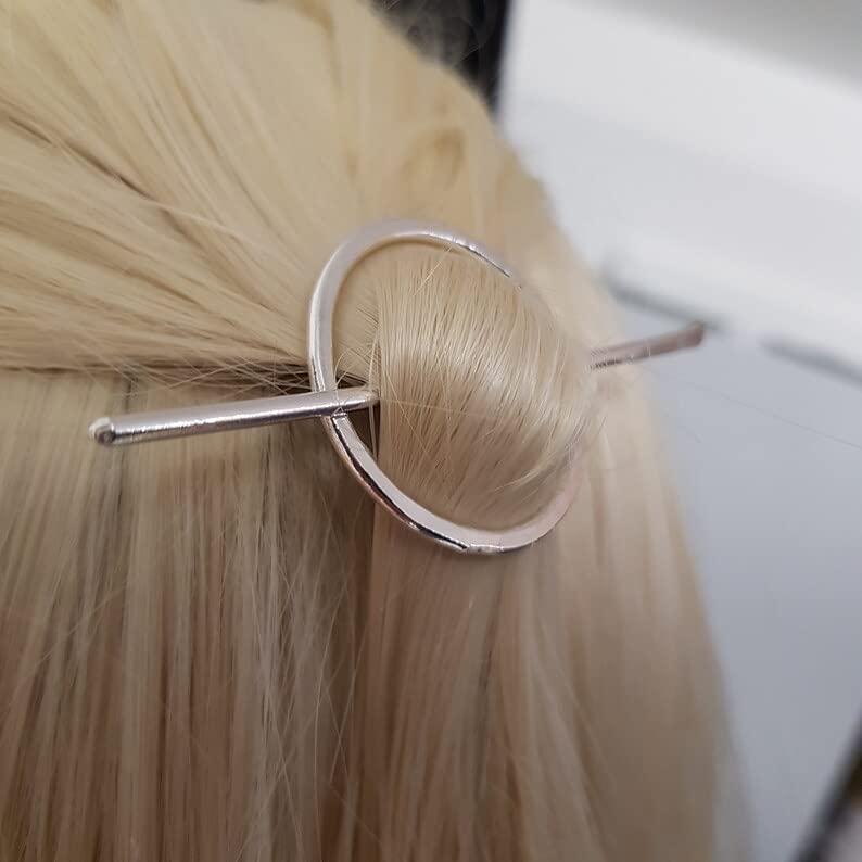 925 Sterling Silver, Sterling Silver Hair Pin, Shawl Pin, Boho Style, Jewelry For Her, Versatile Open Circle Hair Accessory, Hair Jewelry, Pin For Hair, Perfect for summer Hair clip, Gift For Her