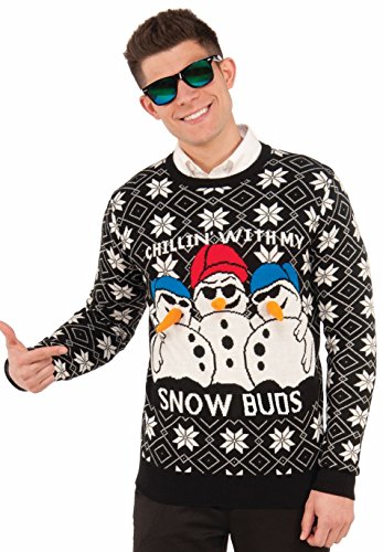 Pull de Noël Snow Buds Forum costume adulte homme pour fêtes de fin d'année