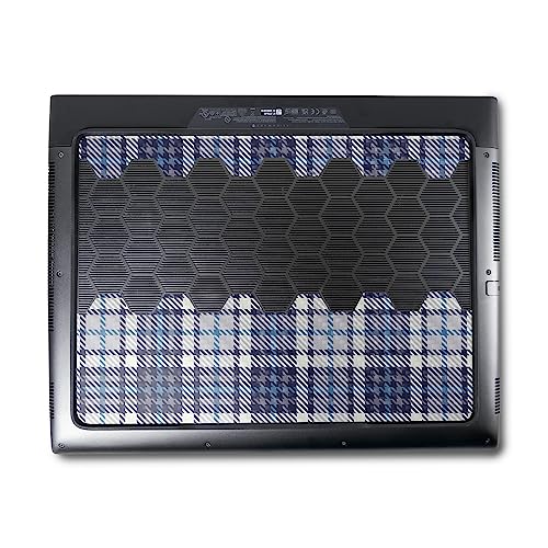 Image of MightySkins Carbon Fiber Skin Compatible with Alienware M18 R1 (2023) Full Wrap Kit - Blue Plaid | Protective, Durable Textured Carbon Fiber Finish | Easy to Apply & Change Styles | Made in The USA