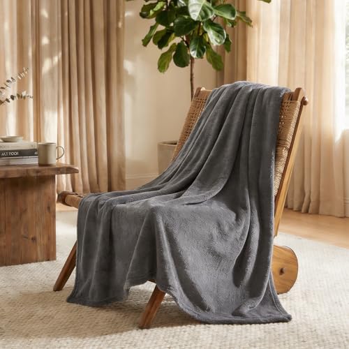 CozyLux Kuscheldecke Flauschig Decke 150x200 - XL Flanell Kuscheldecke 150x200, Weiche Sofa Decke, Warme Fleecedecke Wohndecke für 4 Jahreszeiten, Leicht Sofa Überwurf, Blanket 150x200 cm, Grau
