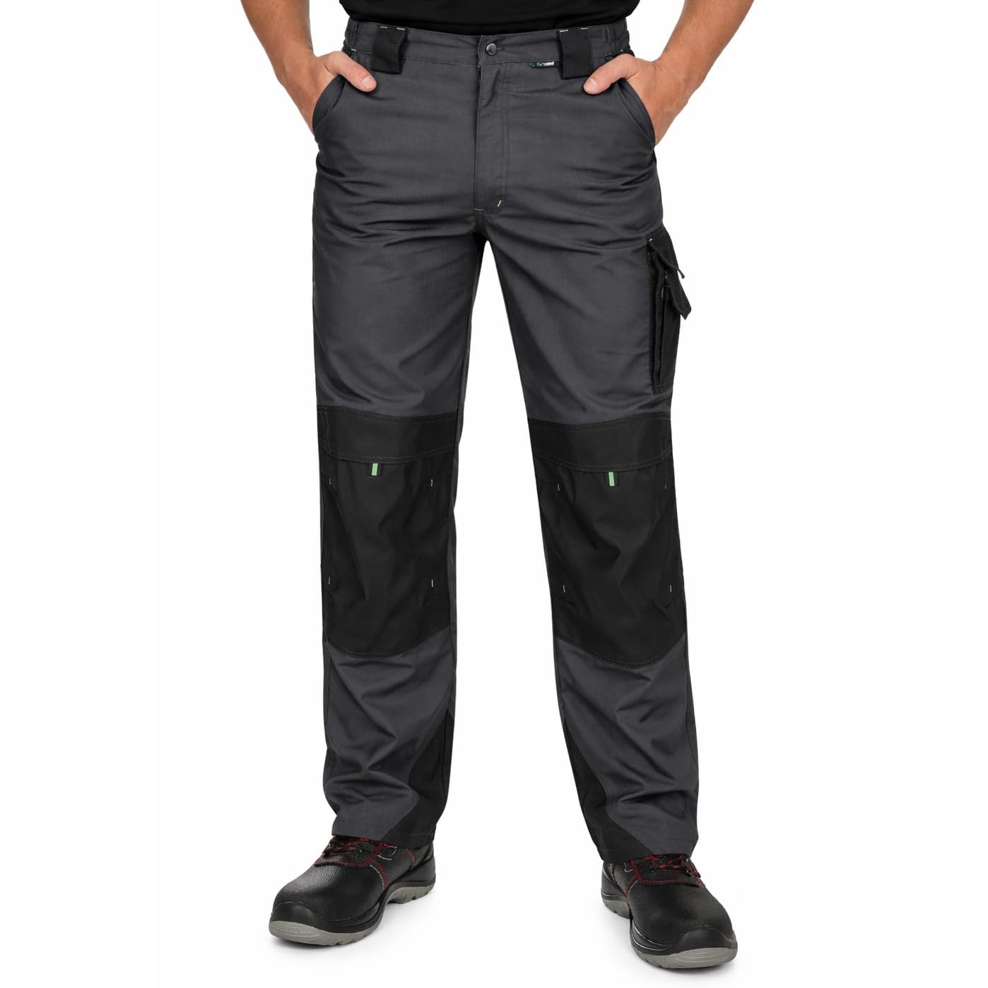 BWOLF Brave Pantalon de travail pour homme avec poches latérales multifonctionnelles, poches arrière et poches rembourrées, renforcement en polyester 600D, Gris, M