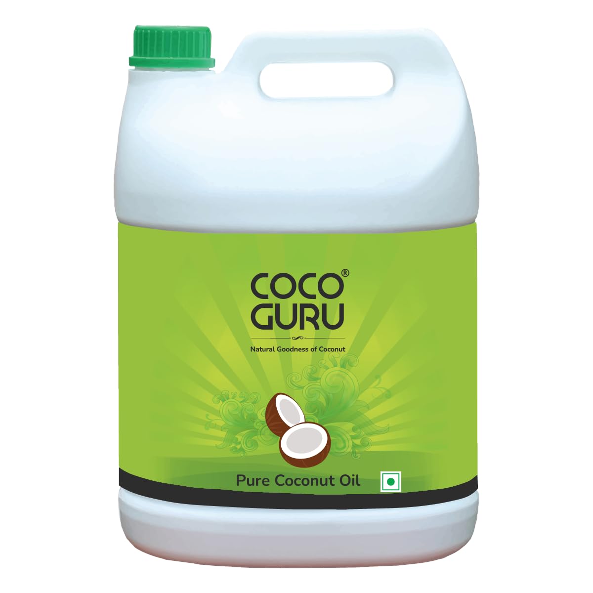 Cocoguru High Grade Coconut Cooking Oil - Jerry Can 5 kgs | Edible Coconut Oil | For Cooking, Hair, Skin, Baby Massage & Oil Pulling | Pure & Unrefined, Natural, Double Filtered | Keto Diet