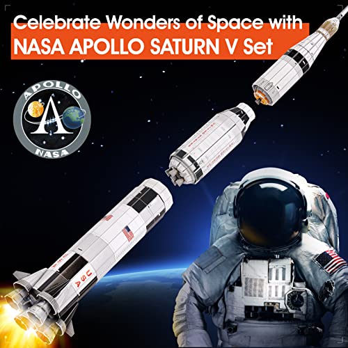 NASA Apollo Saturn V 3D Puzzles for Adults Kids Space Toys for Boys 5-8 Rocket Ship, Puzzles for Kids Ages 8-10 12-14 Crafts for Adult Space Exploration Puzzle Model Kit, 136 Pieces Easter Gifts - Image 2