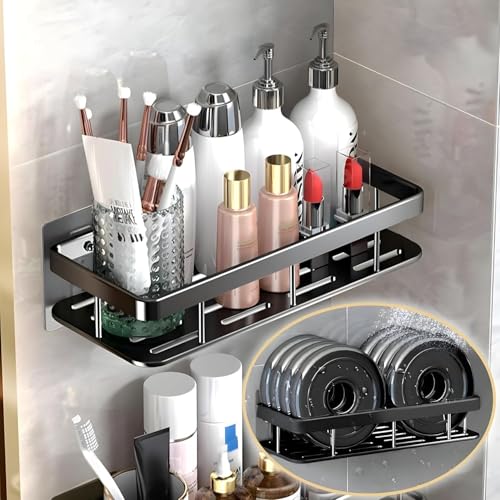 Image of BENAVJI Drill Free Corner Shelf for Bathroom Wall Bathroom Organizer Without Drill Kitchen Rack Pack of 2