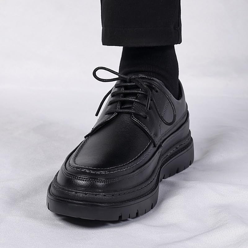 Men's Genuine Leather Platform Lace Up Oxfords Business Office Wedding Formal Modern Formal Dress Shoes Casual Derby Shoe2