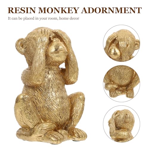Figura decorativa de mono de resina para escritorio miniatura 5