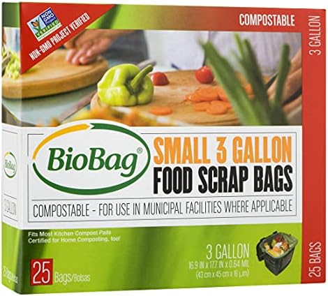 Biobag, Meals Waste Luggage, 3 Gallon, 25 Depend (Single)