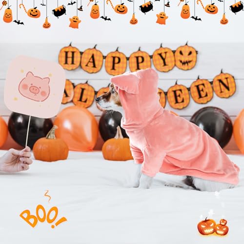 DELIFUR Dog Pig Costume for Halloween, Pink, Large - image 5