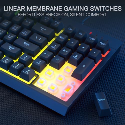 Image of Redragon S141 Gaming Keyboard & Mouse Combo, 98 Keys K515 Wired RGB Membrane Keyboard and 10000 DPI Wired M616 Gaming Mouse Bundle