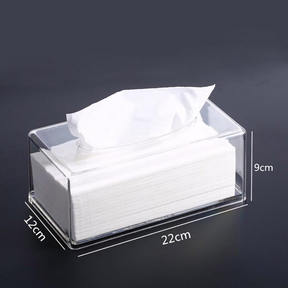Alipis Acrylic Clear Tissue Box, Rectangular Paper Tissue Dispenser Box Napkin Storage Holder Dryer Sheet Container Case Tissue Organizer Box Cover for Bathroom, Bedroom, Countertop