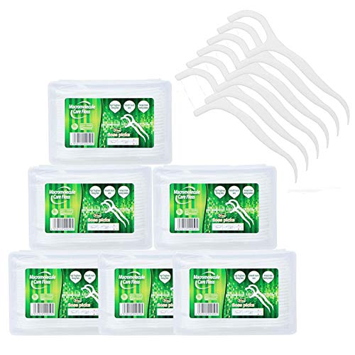 300 Piezas Hilo Dental Plástico Palillos, Palos de Hilo Dental, Varillas de Hilo Dental Interdental, para Limpiar los Dientes, Prevenir y Tratar Diversas en Fermedades Orales Cover