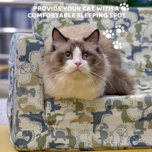 Truwelby Kids Sofa, Children's Extra Wide Convertible Sofa To Lounger - Extra Soft 2 Seats 2 In 1 Flip Open Chair & Sleeper, Cute Dinosaur Print Toddler Chair Kids Couch For Kids Girls Boys #TOP5