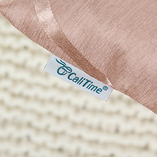 Calitime Pack Of 2 Throw Pillow Covers Cases For Couch Sofa Home Decor Modern Shining & Dull Contrast Triangles Abstract Lines Geometric 18 X 18 Inches Dusty Pink #TOP6