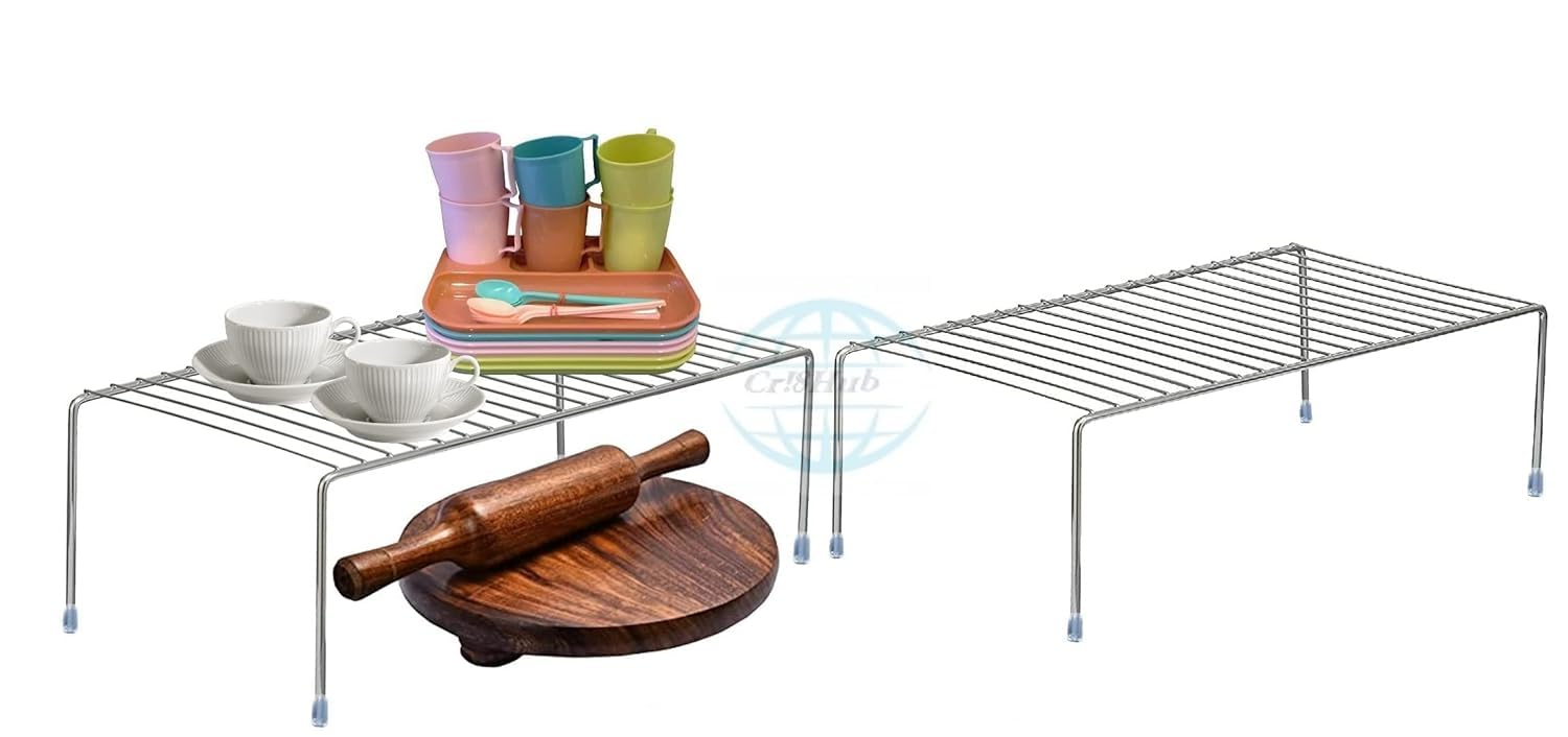 CR18 COLLECTION 2Pcs Stainless Steel Kitchen Dish Rack Expandable Storage Shelves For Kitchen Cabinets Multipurpose Organizer Extend Up To 580 Mm With Anti-Rust Nano Coating Kitchen Shelves,Pack Of 2 (B0BQDYMYLW) Amazon Price History, Amazon Price Tracker