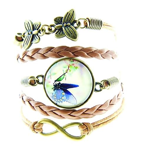 Inception Pro Infinite – fjärilsarmband för kvinnor – armband – flera trådar – cabochon – flerfärgad – flätad