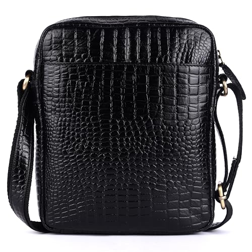Image of Premium Genuine Leather Messenger Sling Bag for Men & Women - Multipurpose Crossbody Bag with Adjustable Strap & Multiple Pockets for Travel, Office, Work, College & Daily Use
