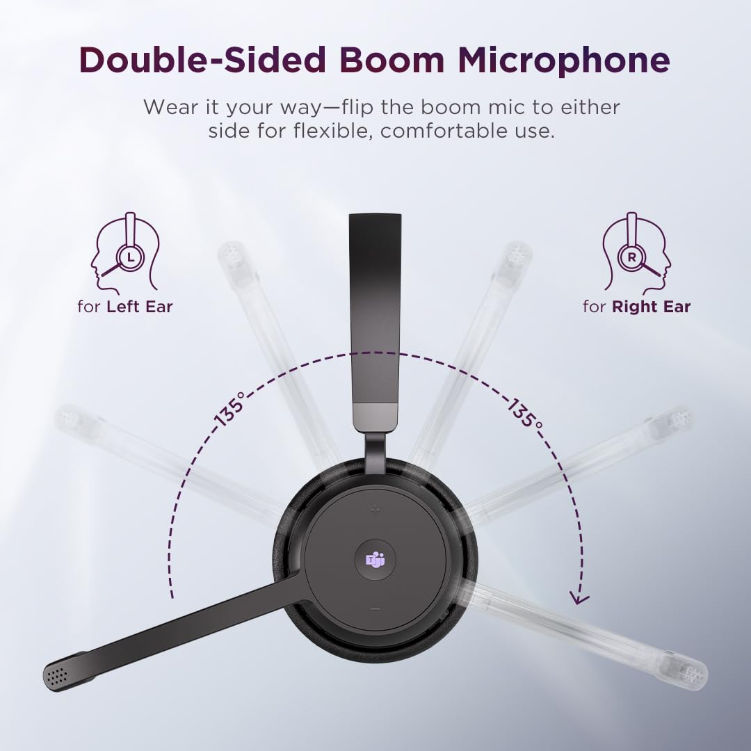 Lenovo - Headset - On-Ear - Bluetooth - kabellos - Adapter USB-A via Bluetooth - Schwarz - Zertifiziert für Microsoft Teams